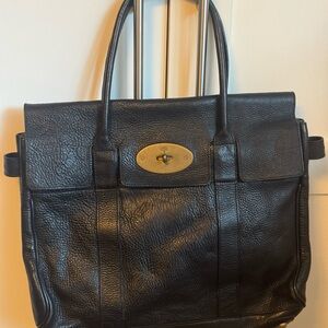 Mulberry Black Leather Tote Bag
